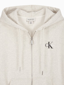 Buy 여성 모노그램 프렌치 태리 풀집업 후디 in color VANILLA HEATHER