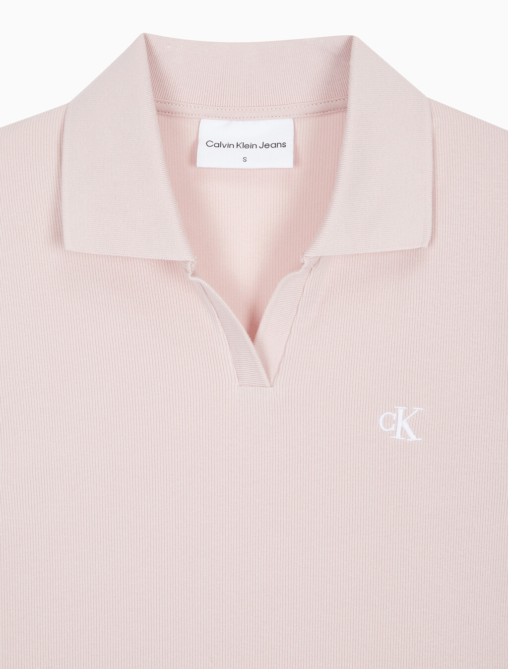 Buy 여성 슬림핏 립 브이넥 폴로 티셔츠 in color PINK