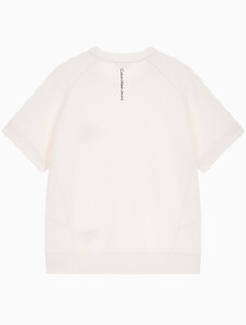 Buy 남성 레귤러핏 오프 플레이스드 모노그램 스웨트 반팔 티셔츠 in color ANCIENT WHITE