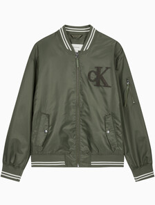 Buy 남성 티핑 디테일 히어로 패딩 보머 in color DUSTY OLIVE