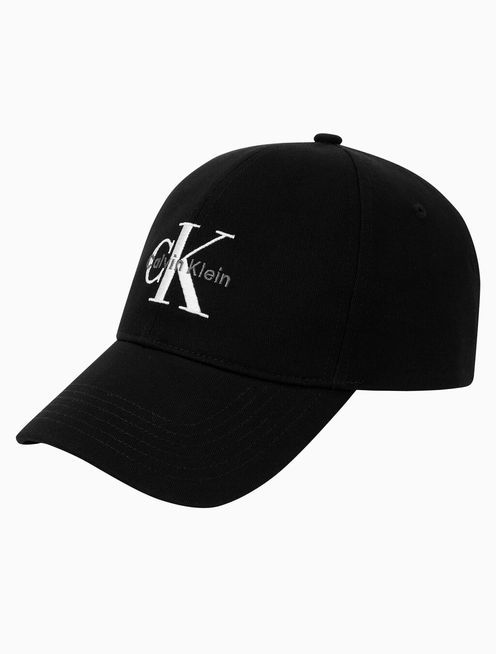 Buy 남녀공용 CKJ 모노그램 엠브로이더리 볼캡 in color BLACK
