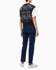Buy 여성 브이넥 AOP 베스트 in color CK BLACK