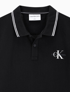 Buy 남성 슬림핏 폴로 반팔 티셔츠 in color CK BLACK