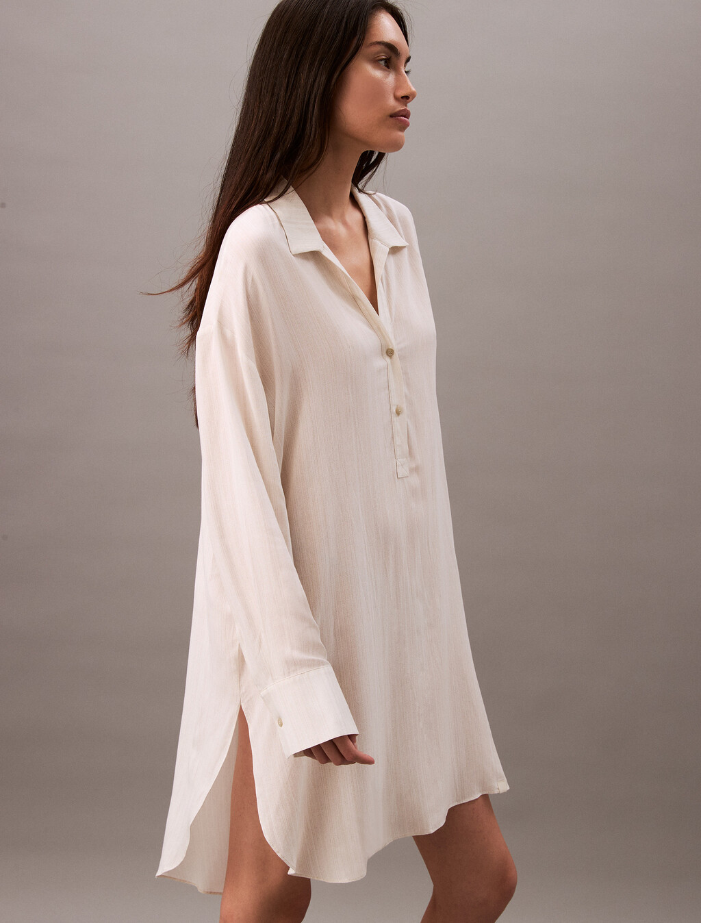 Buy 여성 우븐 비스코스 드레스 in color TEXTURED STRIPE PELICAN