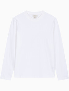 Buy 남성 릴렉스 핏 시즈널 모노그램 긴팔 티셔츠 in color BRIGHT WHITE