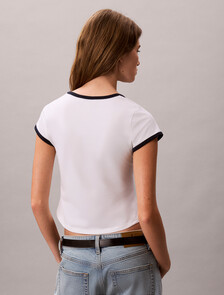 Buy 여성 모노로고 스쿱 베이비 티 in color BRIGHT WHITE