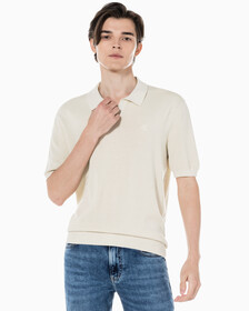 Buy 남성 엠브로이더리 로고 폴로 반팔 스웨터 in color BLUR FLORAL_BLACK