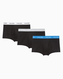 Buy 남성 코튼 스트레치 3PK 로우 라이즈 트렁크 in color BLACK W GREY HTR WB/BLACK W WHITE WB/BLA
