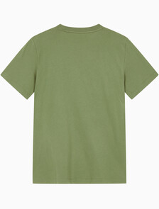 Buy 남성 레귤러핏 모노그램 엠브로이더리 로고 반팔 티셔츠  in color KHAKI