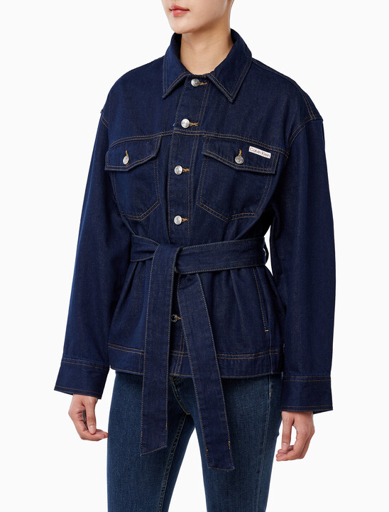 여성 신치드 데님 자켓 린스