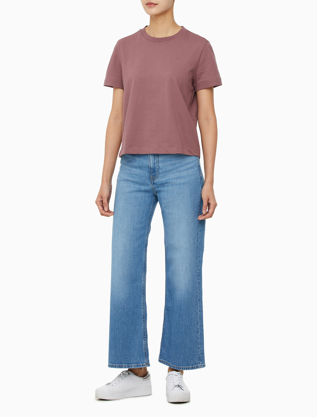 Buy 여성 릴렉스핏 아카이브 로고 크루넥 반팔 티셔츠 in color CAPRI ROSE