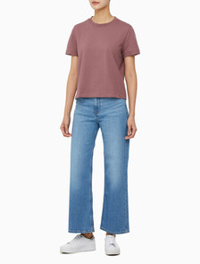 Buy 여성 릴렉스핏 아카이브 로고 크루넥 반팔 티셔츠 in color CAPRI ROSE
