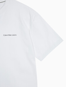 Buy 남녀공용 릴렉스핏 로고 반팔 티셔츠 in color BRIGHT WHITE