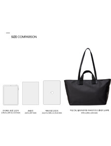 Buy 여성 CKJ 울트라라이트 러버라이즈드 롱데이 쇼퍼백 in color BLACK
