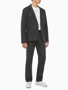 Buy 남성 롱슬리브 언라인드 스트럭쳐 블레이저 in color CHARCOAL