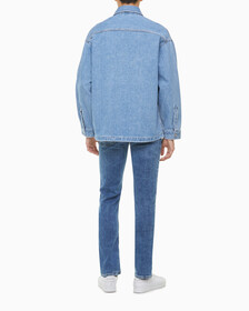Buy 남성 박시 루즈핏 라이트블루 데님 셔츠 in color 028A CHALKY BLU