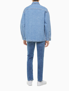 Buy 남성 박시 루즈핏 라이트블루 데님 셔츠 in color CHALKY BLUE