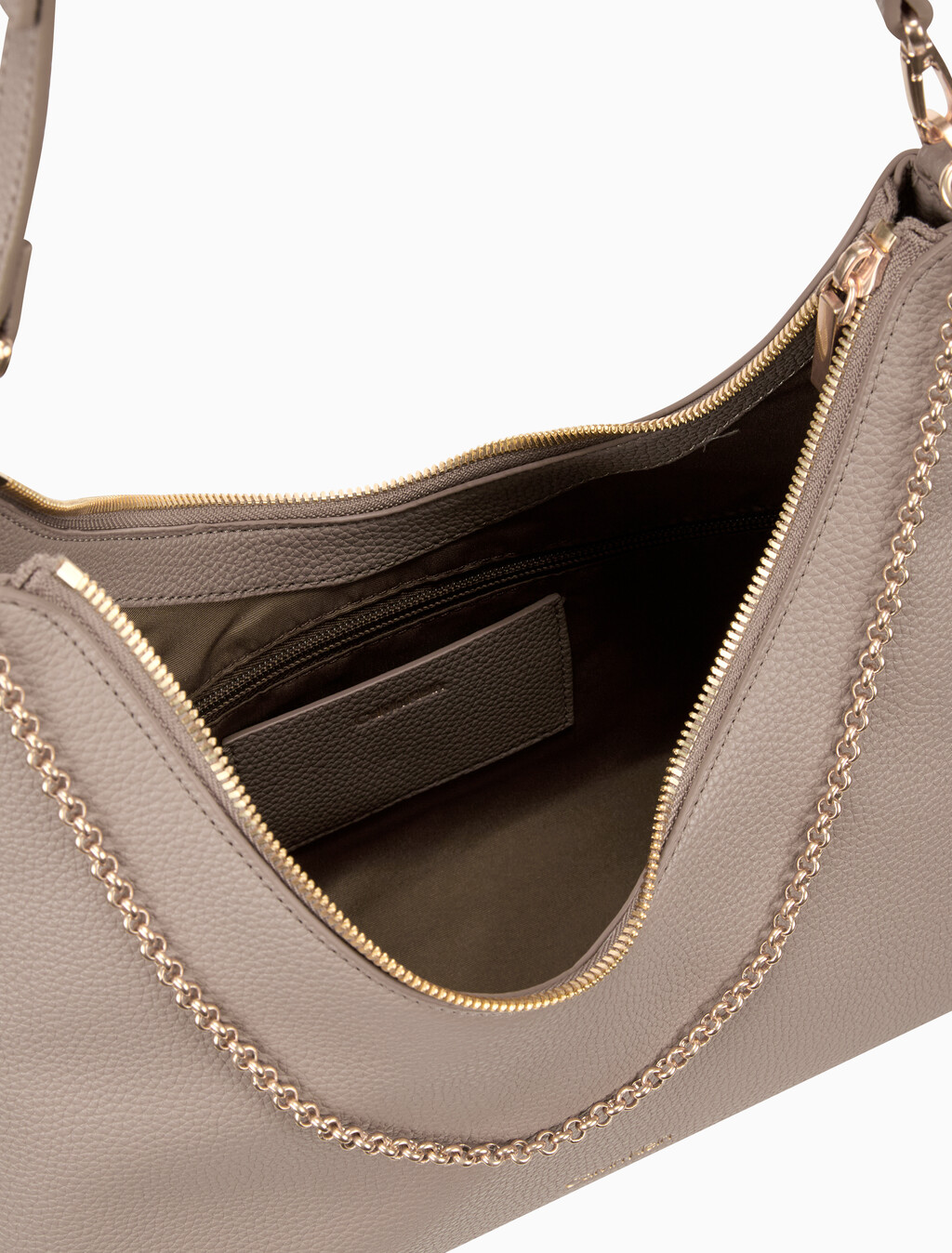 Buy 여성 하드웨어 엠블럼 페블 호보 백 in color Desert Taupe