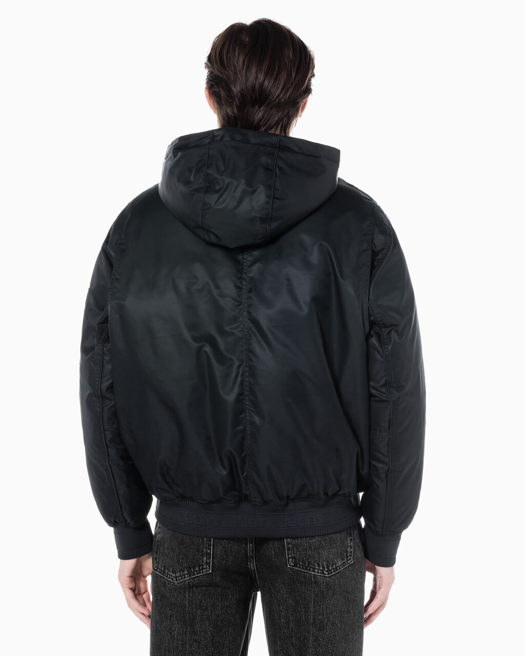 Buy 남성 후디 보머 다운 자켓 in color CK BLACK