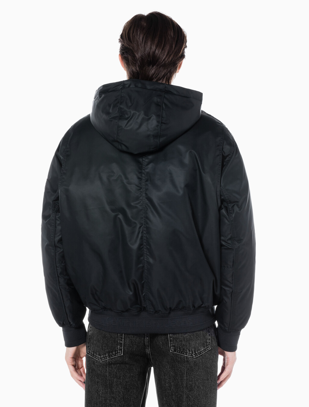 Buy 남성 후디 보머 다운 자켓 in color CK BLACK