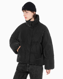 Buy 여성 디터쳐블 후디 다운 푸퍼 in color CK BLACK