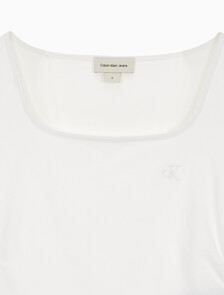 Buy 여성 텍스쳐 게더 베이비 롱슬리브 티 in color BRIGHT WHITE