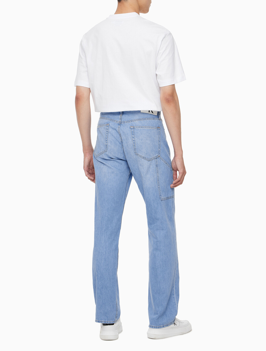 Buy 남성 90's 스트레이트핏 라이트블루 린넨 데님 in color CHALKY BLUE