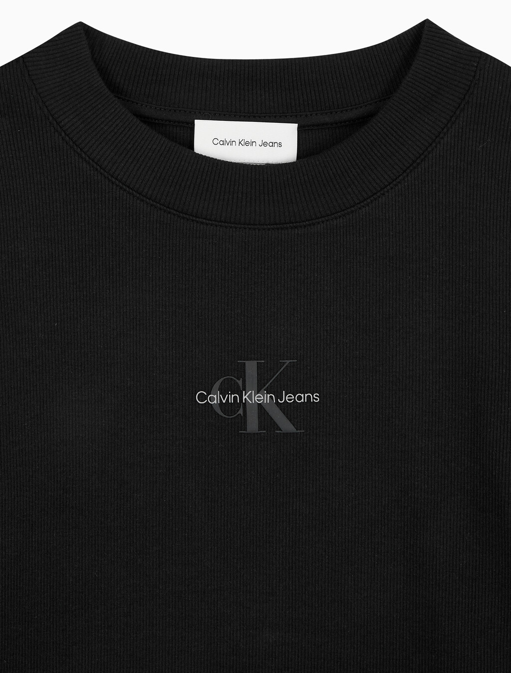 Buy 여성 롱슬리브 모노그램 베이비 티 in color CK BLACK