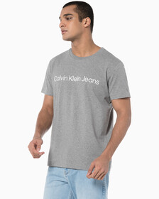 Buy 남성 레귤러핏 인스티튜셔널 로고 스트레치 반팔 티셔츠 in color MID GREY HEATHER
