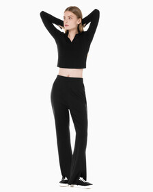 Buy 여성 밀라노 테이퍼드 플레어팬츠 in color CK BLACK