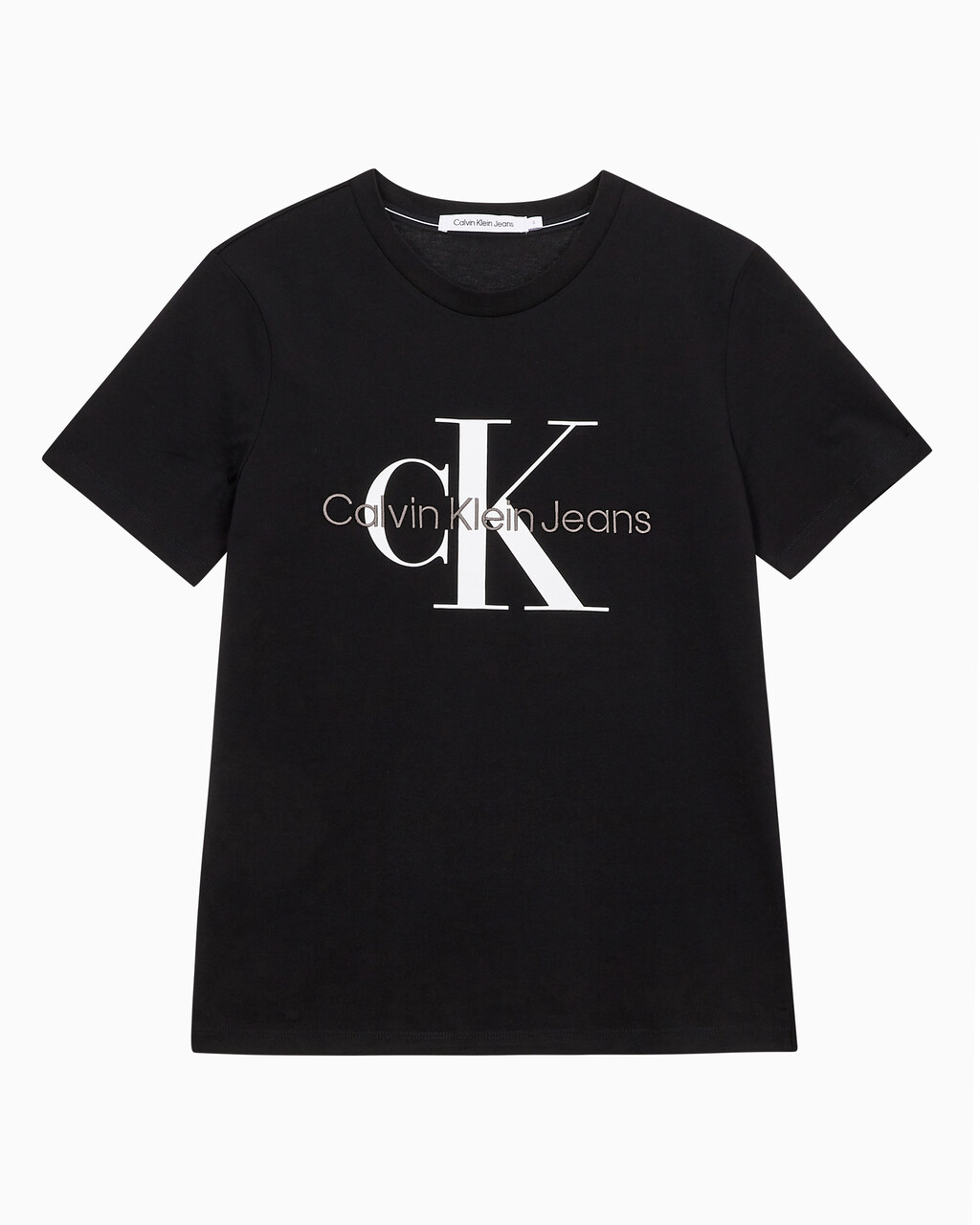 Buy 여성 스트레이트핏 모노그램로고 크루넥 반팔 티셔츠 in color CK BLACK