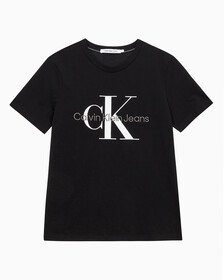 Buy 여성 스트레이트핏 모노그램로고 크루넥 반팔 티셔츠 in color CK BLACK