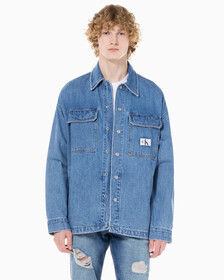 Buy 남성 박시 루즈핏 라이트블루 데님 셔츠 in color 028A CHALKY BLU