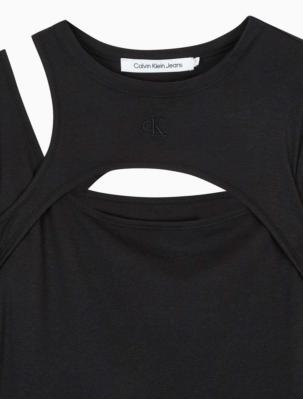 Buy 여성 롱슬리브 레이어드 탑 in color CK BLACK