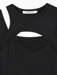 Buy 여성 롱슬리브 레이어드 탑 in color CK BLACK