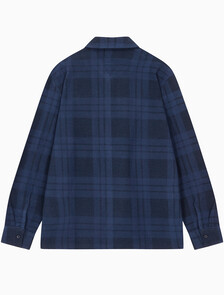 Buy 남성 프린트 플레이드 긴팔 셔츠자켓 in color DARK SAPPHIRE