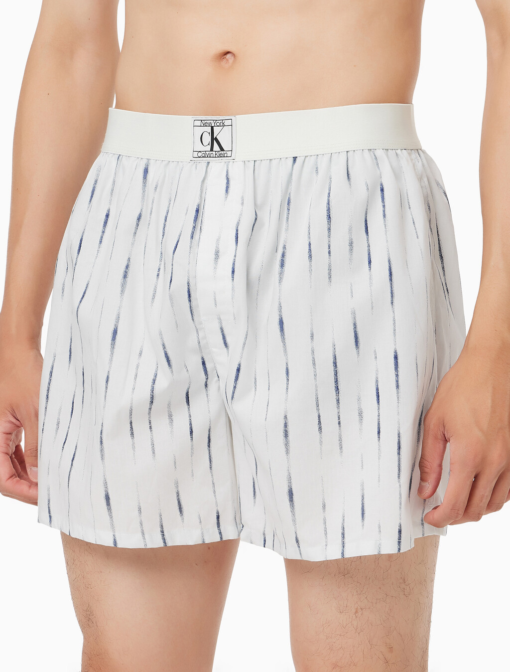 Buy 남성 CK 1996 코튼 박서 박서 in color SHIBORI STRIPE PRINT_ROYAL IRIS