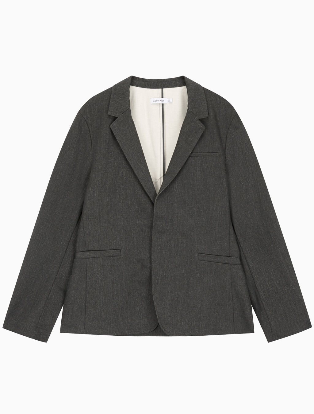 Buy 남성 롱슬리브 언라인드 스트럭쳐 블레이저 in color CHARCOAL