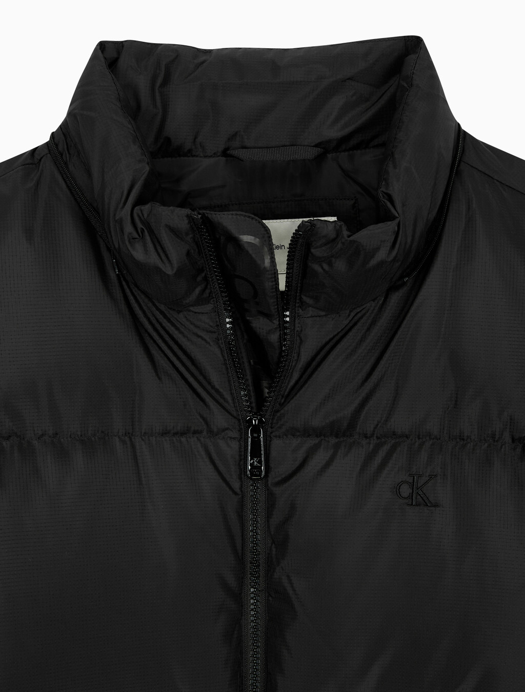 Buy 남성 글로시 후드 다운 푸퍼 in color CK BLACK