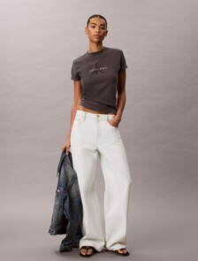 Buy 여성 애시드워시 히어로 모노로고 티 in color CHARCOAL