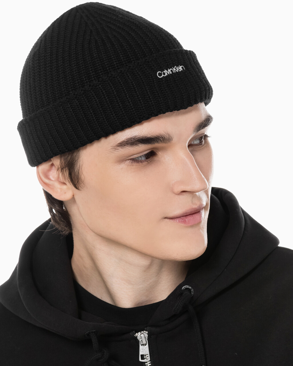 Buy 남녀공용 CK 로고 닥터 비니 in color BLACK