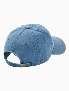 Buy 남녀공용 CKJ 모노그램 데님 베이스볼 캡 in color BLUE