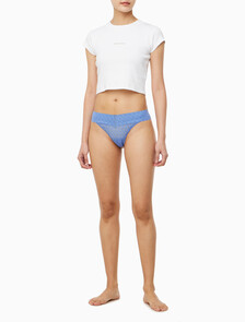 Buy 여성 CK 로고 레이스 트림 로우라이즈 T팬티 in color GLACIER