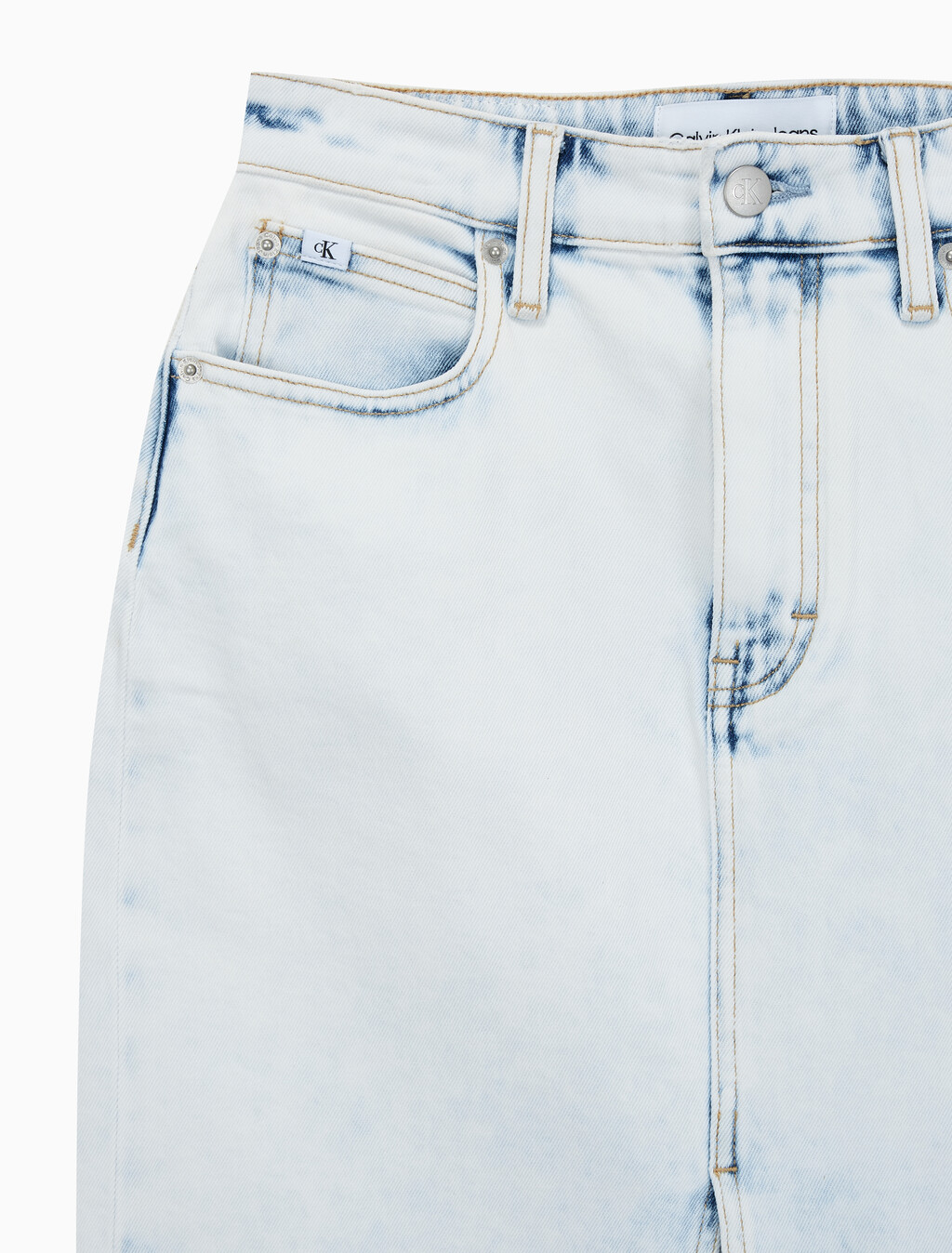 Buy 여성 프론트 스플릿 맥시 데님 스커트 in color CHALKY BLUE