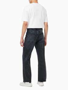 Buy 남성 와이드핏 다크블루 네이비 데님 in color BLUE BLACK HANGER LOOP