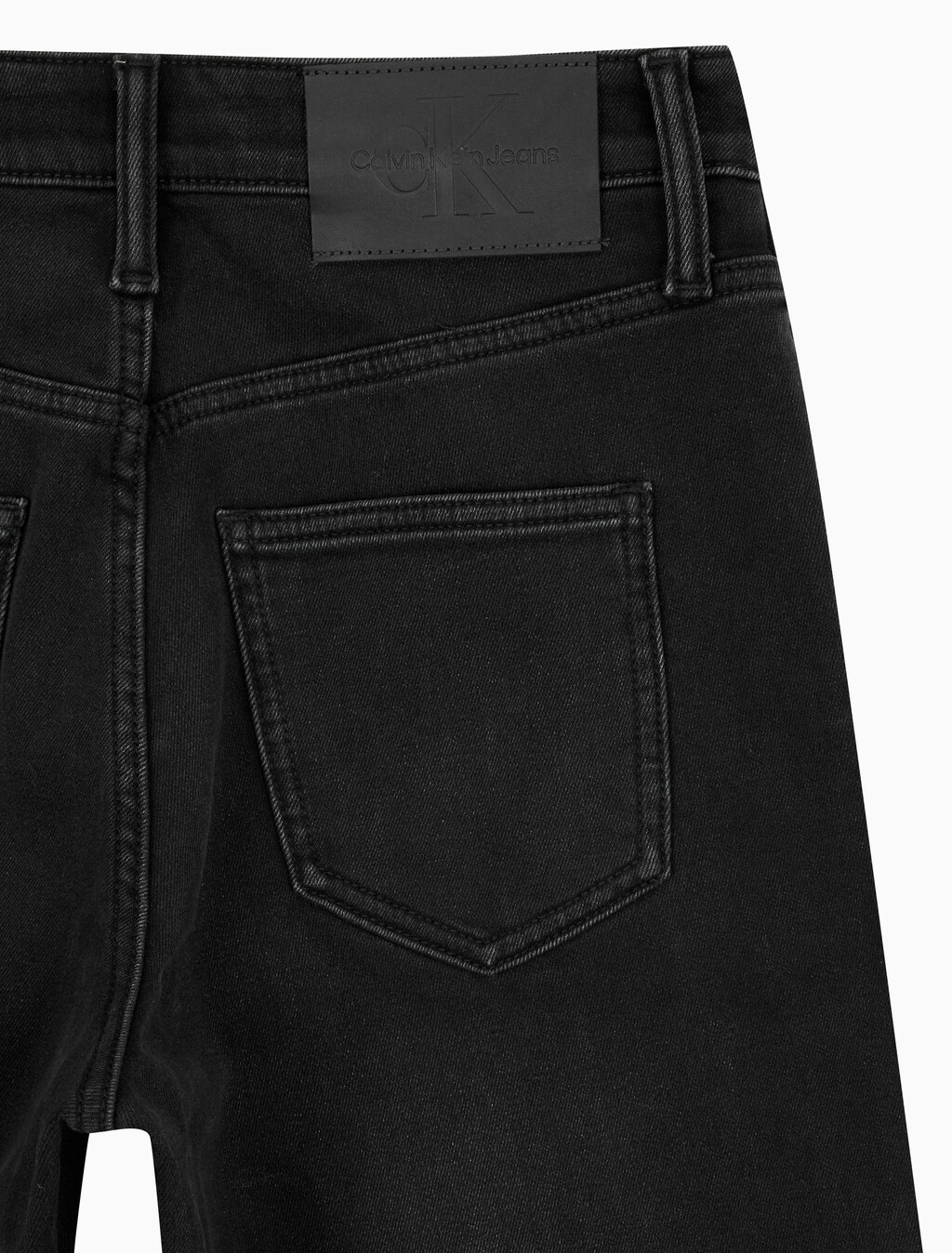 Buy 여성 90's 스트레이트핏 블랙 기모 데님 in color WASHED BLACK LOGO LACE