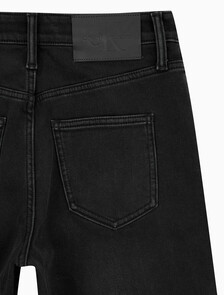 Buy 여성 90's 스트레이트핏 블랙 기모 데님 in color WASHED BLACK LOGO LACE