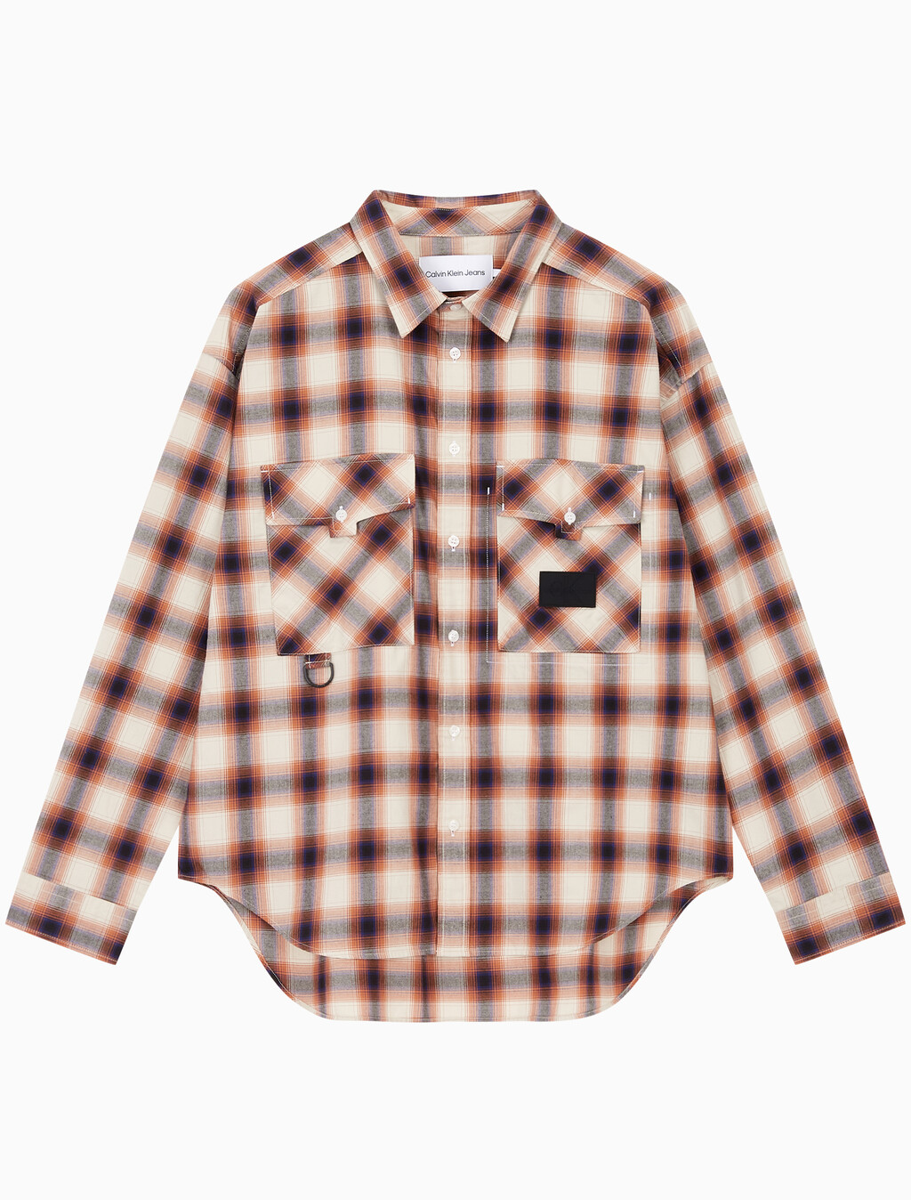 Buy 남성 유틸리티 포켓 체크셔츠 in color BLUR FLORAL_BLACK