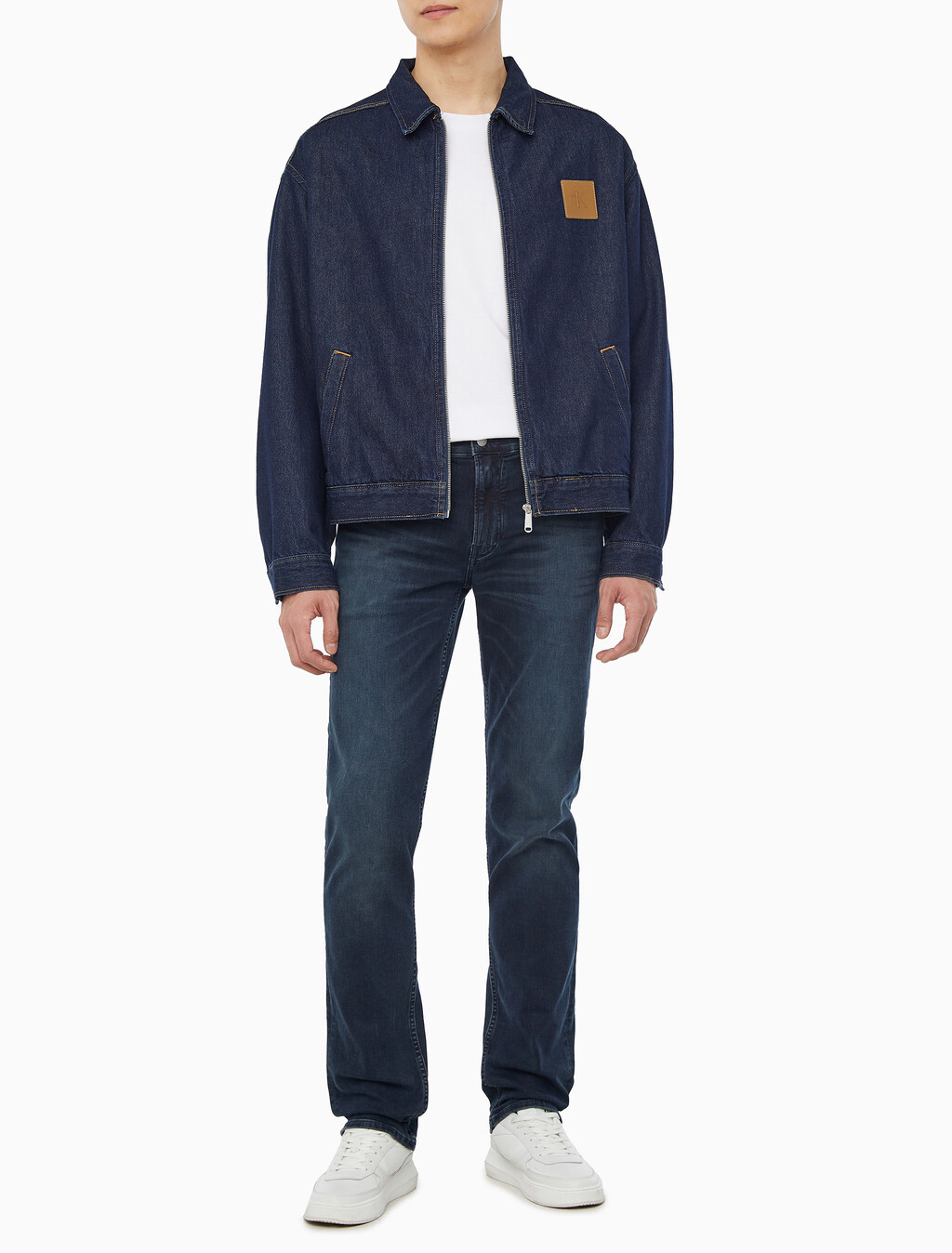 Buy 남성 릴렉스핏 데님 블루종 집업 자켓 in color RINSE BLUE