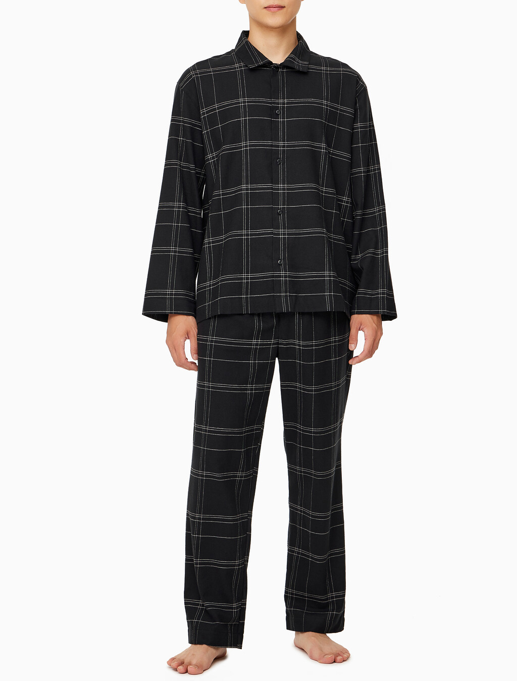 Buy 남성 플란넬 슬립 팬츠 in color BLACK PLAID